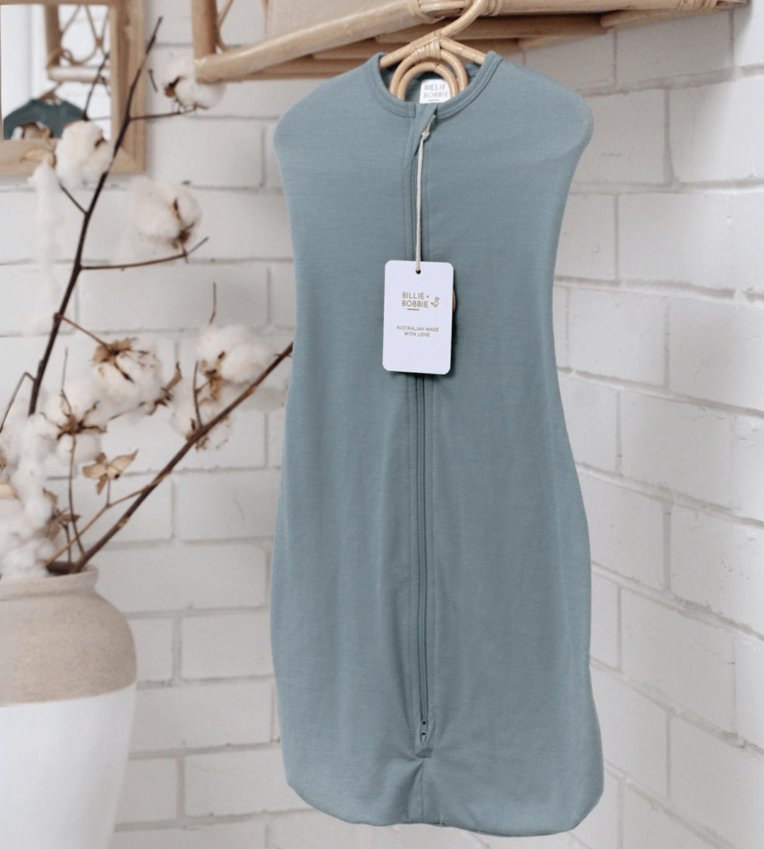 newborn sleepsack eucalyptus
